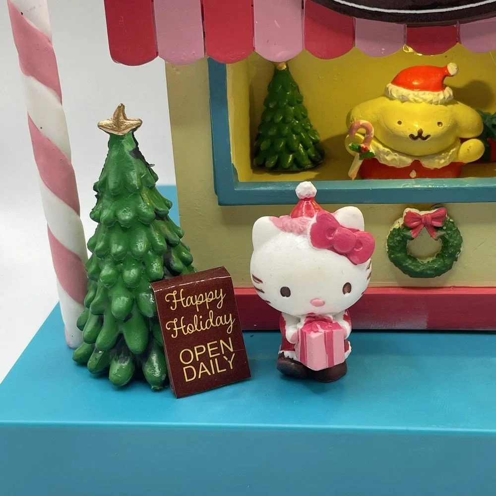 Hello Kitty Kuromi Pompompurin Light Up Christmas Candy Cane Village Sanrio NEW